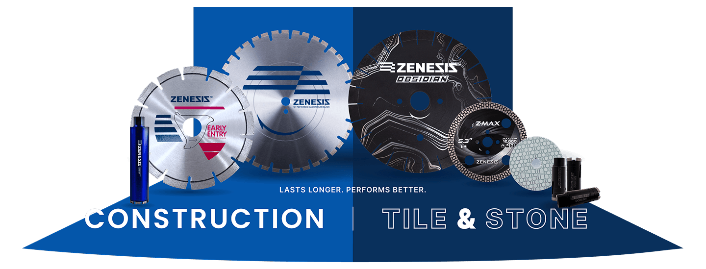 Zenesis construction and tile and stone saw blades